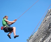Cliff climbing jump