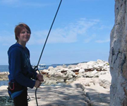 Rock climbing Rovinj near sea